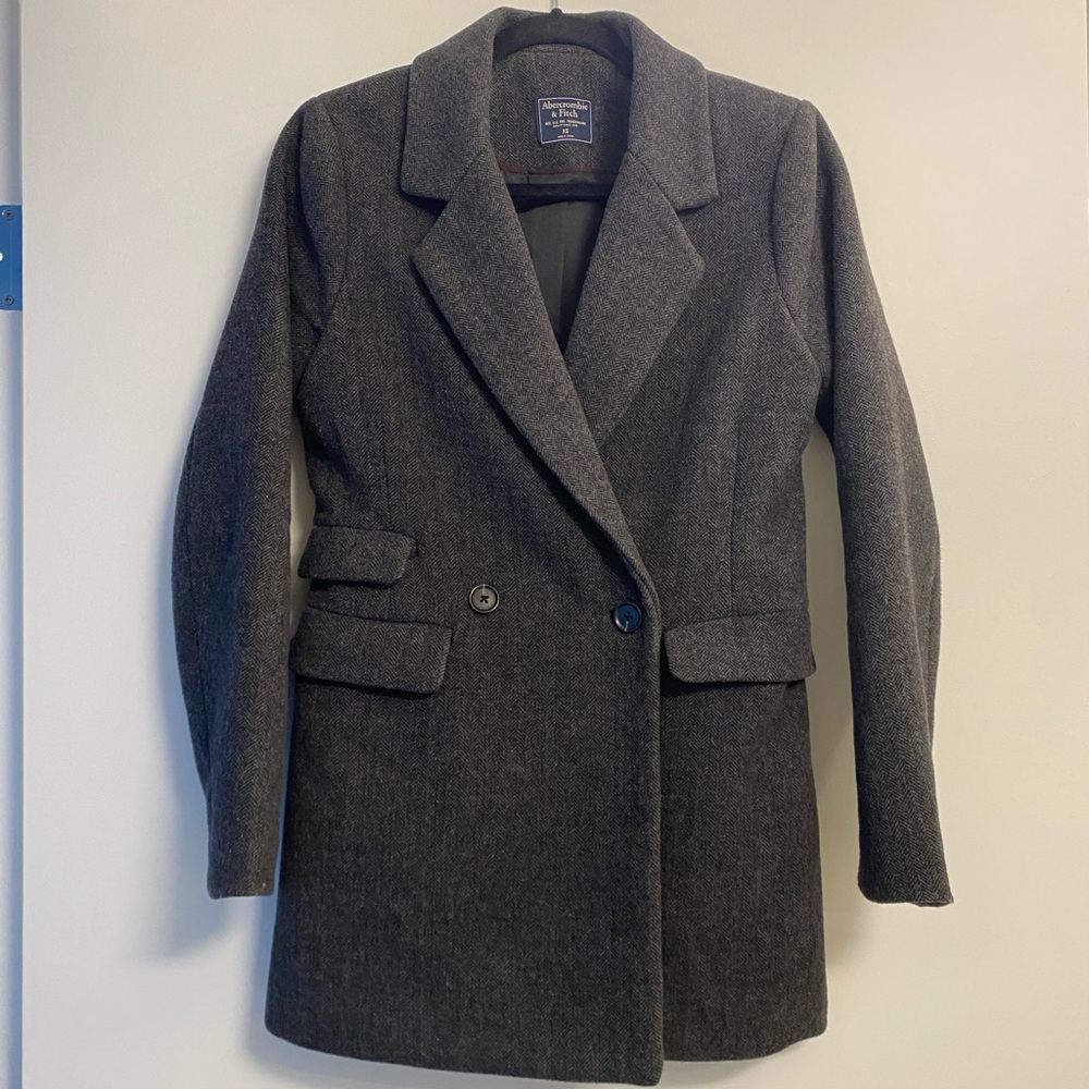 Abercrombie & Fitch Gray Wool Blend Coat